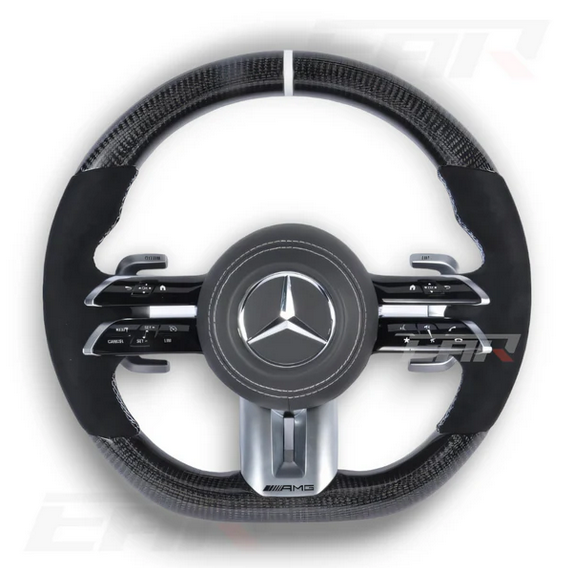 Mercedes-Benz AMG 2023 Style Customizable Carbon Fiber / Alcantara / LED Steering Wheel Upgrade | Fits 2010+ Models