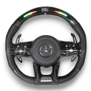 Mercedes-Benz AMG Performance Style Customizable Carbon Fiber / Alcantara / LED Steering Wheel Upgrade