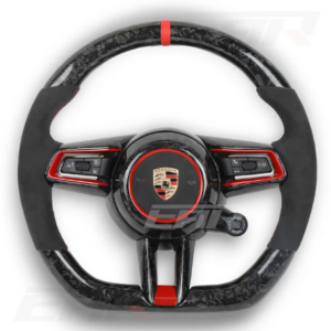 Porsche 911 (992) Style Customizable Carbon Fiber / Alcantara / LED Steering Wheel (Fit For All Porsche Models | 2015 - 2019)